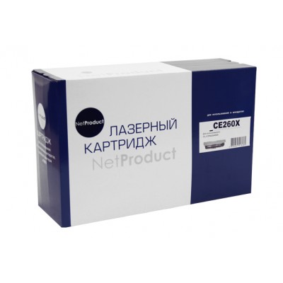 Картридж NetProduct (N-CE260X) для HP CLJ CP4025/4525, Восстановленный, Bk, 17K